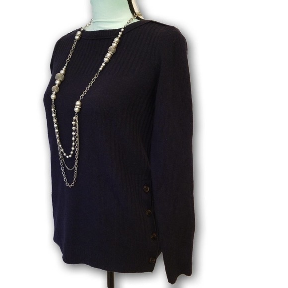 Madewell Pinewood 100% Merino Wool Sweater Navy XS - Picture 5 of 16